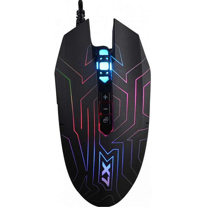 XGame X77 Labyrinth Oscar Neon Gaming Maus Neonbeleuchtung max. 2400 DPI Schwarz