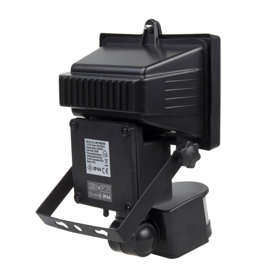 Solarlampen LED Strahler mit Bewegungssensor Flutlichtstrahler Solar Wandleuchte Dämmerungssensor Solarleuchte IP44 6W 360 Lumen 6000K