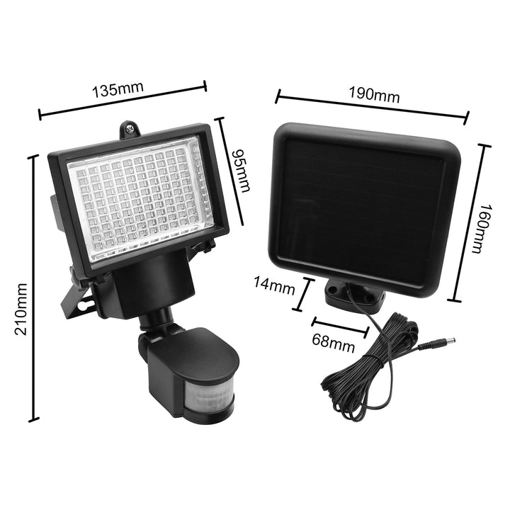 Solarlampen LED Strahler mit Bewegungssensor Flutlichtstrahler Solar Wandleuchte Dämmerungssensor Solarleuchte IP44 6W 360 Lumen 6000K