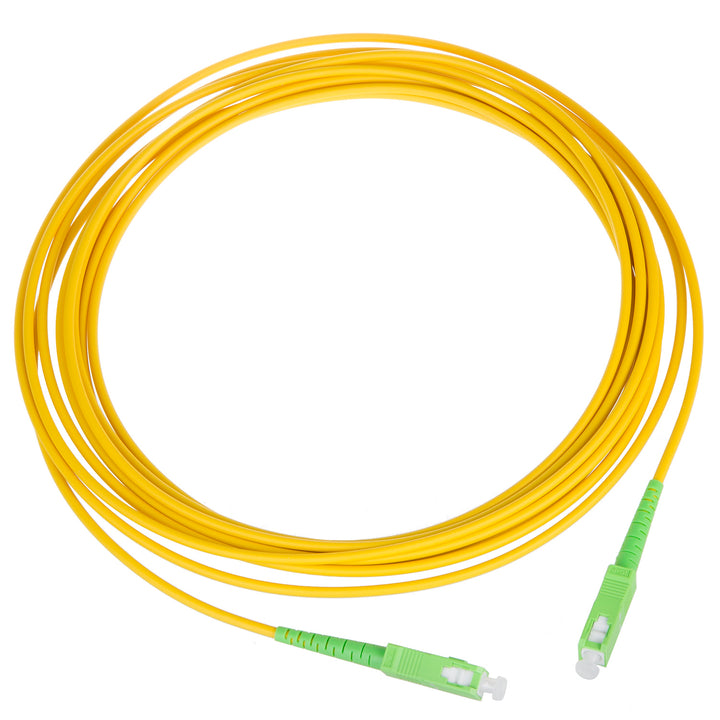 Glasfaser-Kabel SC/APC auf SC/APC Patchkabel Simplex Singlemode Glasfaserkabel Lichtwellenleiter Fiber Patch Cable Gelb/grün (1m)
