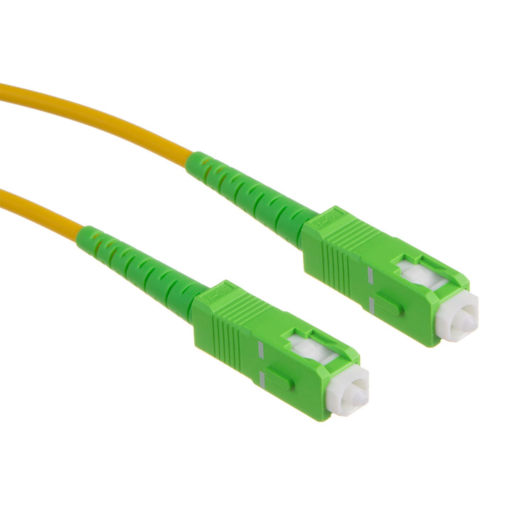 Glasfaser-Kabel SC/APC auf SC/APC Patchkabel Simplex Singlemode Glasfaserkabel Lichtwellenleiter Fiber Patch Cable Gelb/grün (1m)