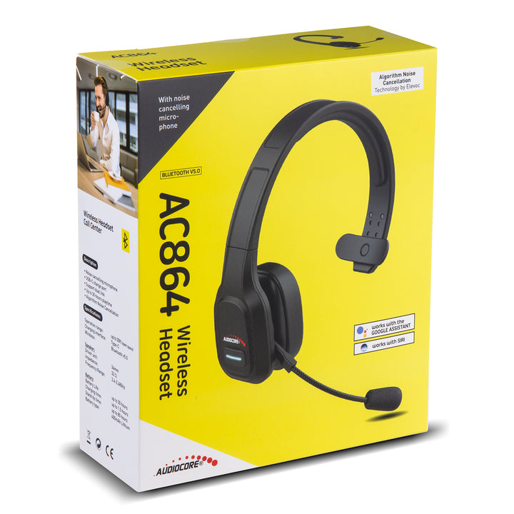 Bluetooth Headset mit Noise Canceling Mikrofon - Over-Ear Kopfhörer - Kompatibel mit Google Assistant & Siri