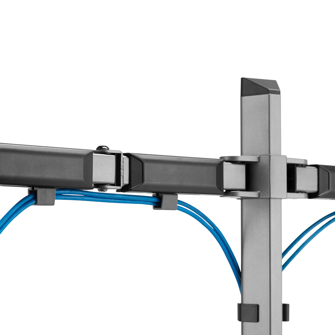 Deluxe 2-Fach Gelenk-Monitorhalterung Tischhalterung 17-32" Zoll Schwenkbar Neigbar Höhenverstellbar Doppelarm VESA 75x75 100x100 bis 2x9kg