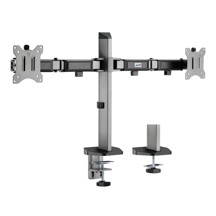Deluxe 2-Fach Gelenk-Monitorhalterung Tischhalterung 17-32" Zoll Schwenkbar Neigbar Höhenverstellbar Doppelarm VESA 75x75 100x100 bis 2x9kg