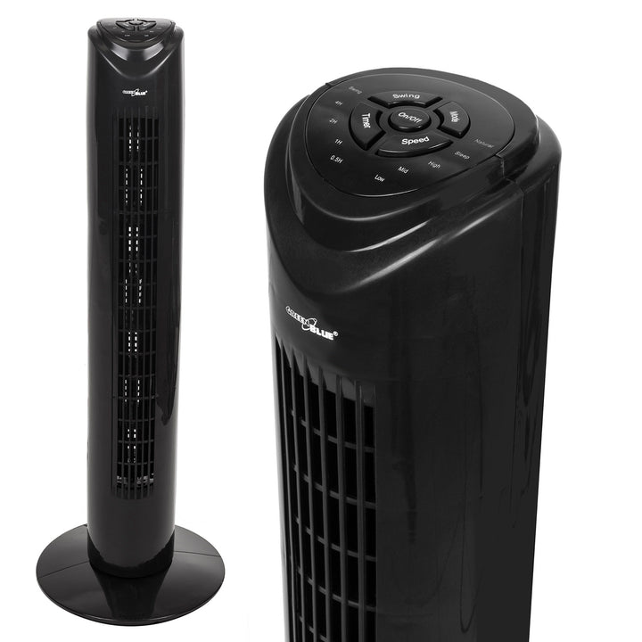 Turmventilator Ventilator mit Fernbedienung 3 Modi und 3 Geschwindigkeiten Oszillierend 80° 45W 7,5 Stunden Timer 82cm Höhe