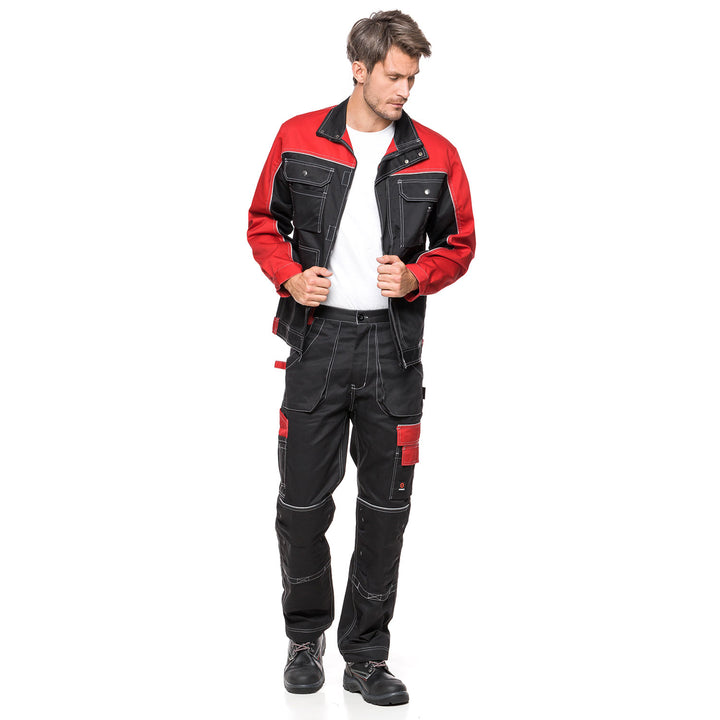 Männerhose HELIOS Hose schwarz-rot Größe 58 (108-113)