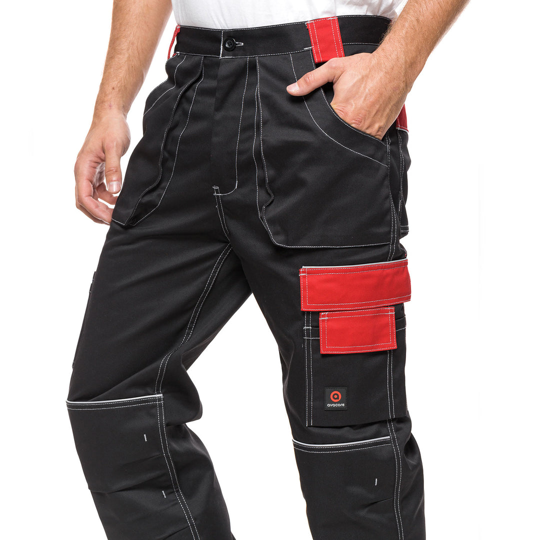 Männerhose HELIOS Hose schwarz-rot Größe 58 (108-113)
