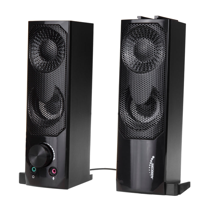 2 in 1 2.0 PC-Lautsprecher mit Soundbar Funktion RGB-Hintergrundbeleuchtung Stereo-Lautsprecher 2x3W RMS AUX 3,5 mm USB-Stromversorgung