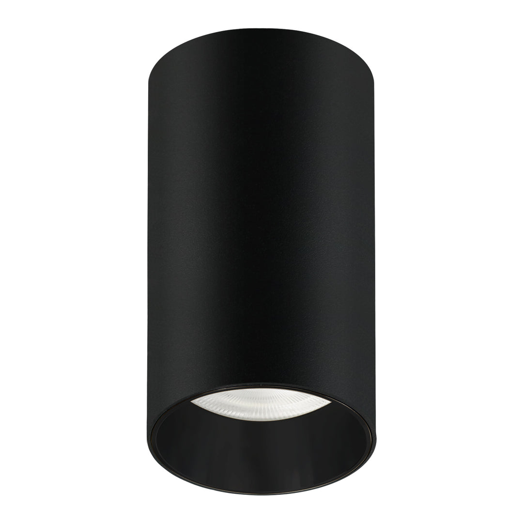 Deckenaufbauleuchte mit GU10 Fassung für LED & Halogen Leuchtmittel bis 35W 55x100mm Aufputz Aufbauleuchten Aluminium Rund Schwarz