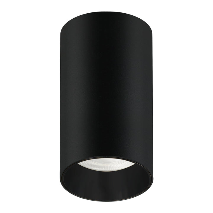 Deckenaufbauleuchte mit GU10 Fassung für LED & Halogen Leuchtmittel bis 35W 55x100mm Aufputz Aufbauleuchten Aluminium Rund Schwarz