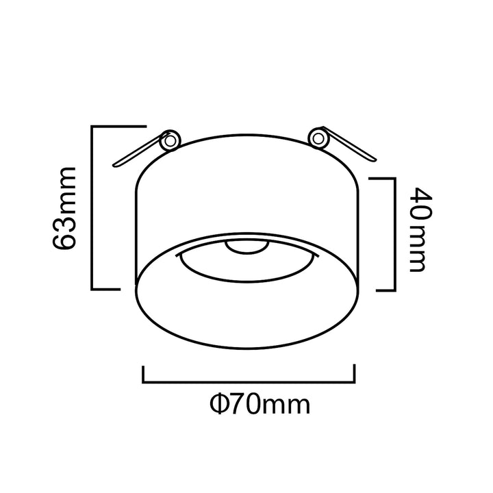 Einbauleuchte Deckenleuchte mit GU5.3 MR16 Fassung für LED & Halogen Leuchtmittel bis 35W 70x40mm Einbaustrahler Aluminium Rund Weiß/Goldener Reflektor