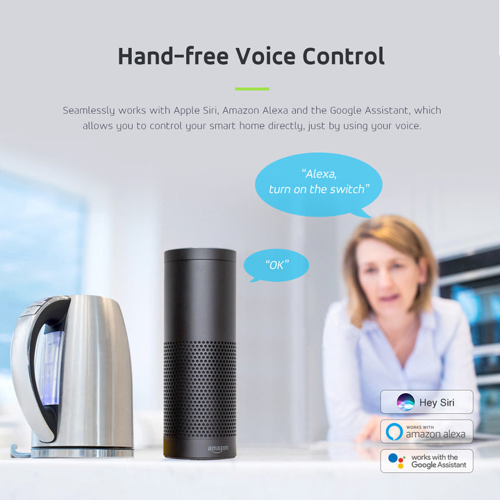 Intelligente WiFi-Steckdose  Kompatibel mit Google Home Google Assistant Alexa Siri Smart Home Schaltbare Steckdose Wifi 2.4Ghz