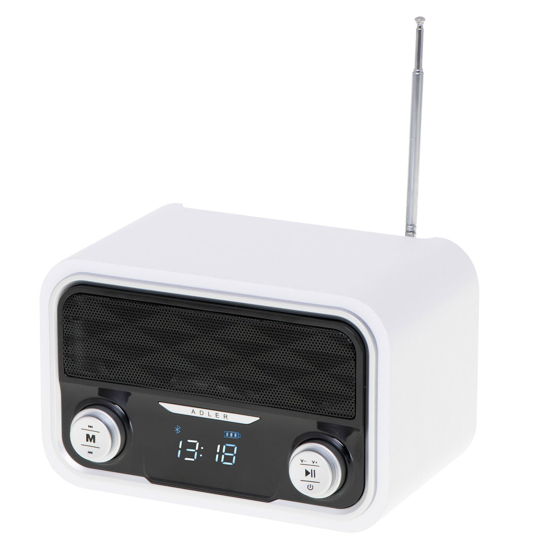 Radio FM Bluetooth 1800 mAh SD USB MP3 AUX LCD Adler AD 1185