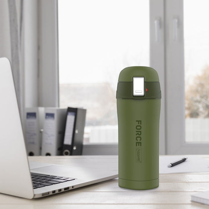 Force Thermobecher Kaffeebecher Thermoskanne Isolierbecher Isolierflasche aus Edelstahl für Warm- oder Kaltgetränke (300ml, Grün)