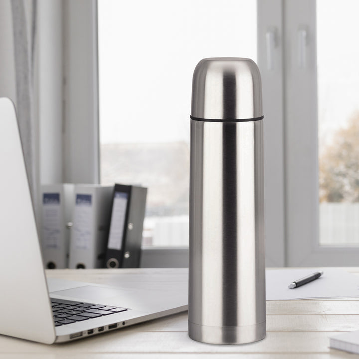 Thermoskanne aus Edelstahl Isolierflasche mit Trinkbecher und Tragetasche für Warm- oder Kaltgetränke (1000ml)