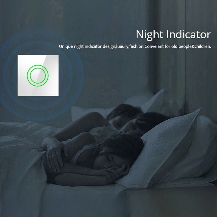 Touch Lichtschalter Kompatibel Smart WiFi 2-Fach mit Tuya APP Wandschalter Glas Schalter mit Farbwechsel LED Hintergrundbeleuchtung Einbauschalter 85x85mm (2-Fach Rund, Weiß)
