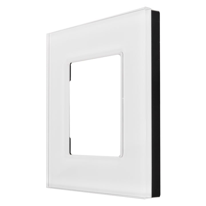 Glasrahmen Panel 86x86mm für Steckdose Modulare Wandsteckdose Unterputzdose Wanddose Einbaudose Unterputz Montage (Glasrahmen für Steckdose, Weiß)