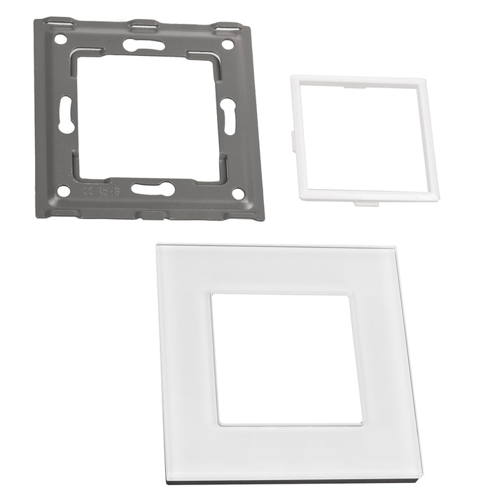 Glasrahmen Panel 86x86mm für Steckdose Modulare Wandsteckdose Unterputzdose Wanddose Einbaudose Unterputz Montage (Glasrahmen für Steckdose, Weiß)