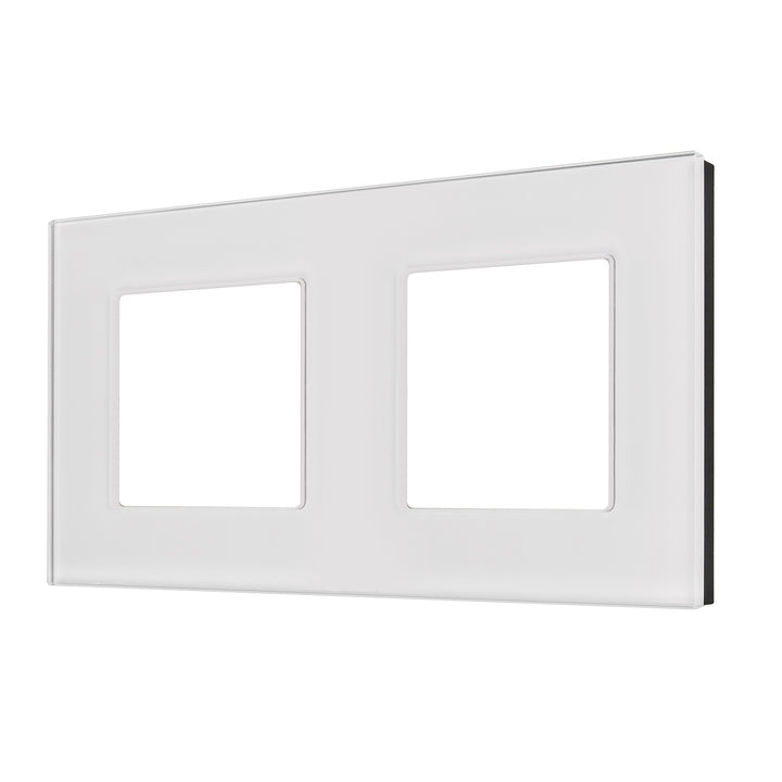 2-Fach Glasrahmen Panel 157x86mm für teckdose Modulare Wandsteckdose Unterputzdose Wanddose Einbaudose Unterputz Montage (2-fach Glasrahmen für Steckdose, Weiß)