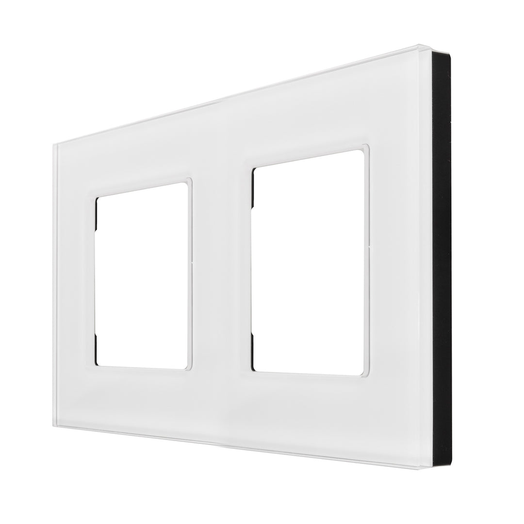 2-Fach Glasrahmen Panel 157x86mm für teckdose Modulare Wandsteckdose Unterputzdose Wanddose Einbaudose Unterputz Montage (2-fach Glasrahmen für Steckdose, Weiß)