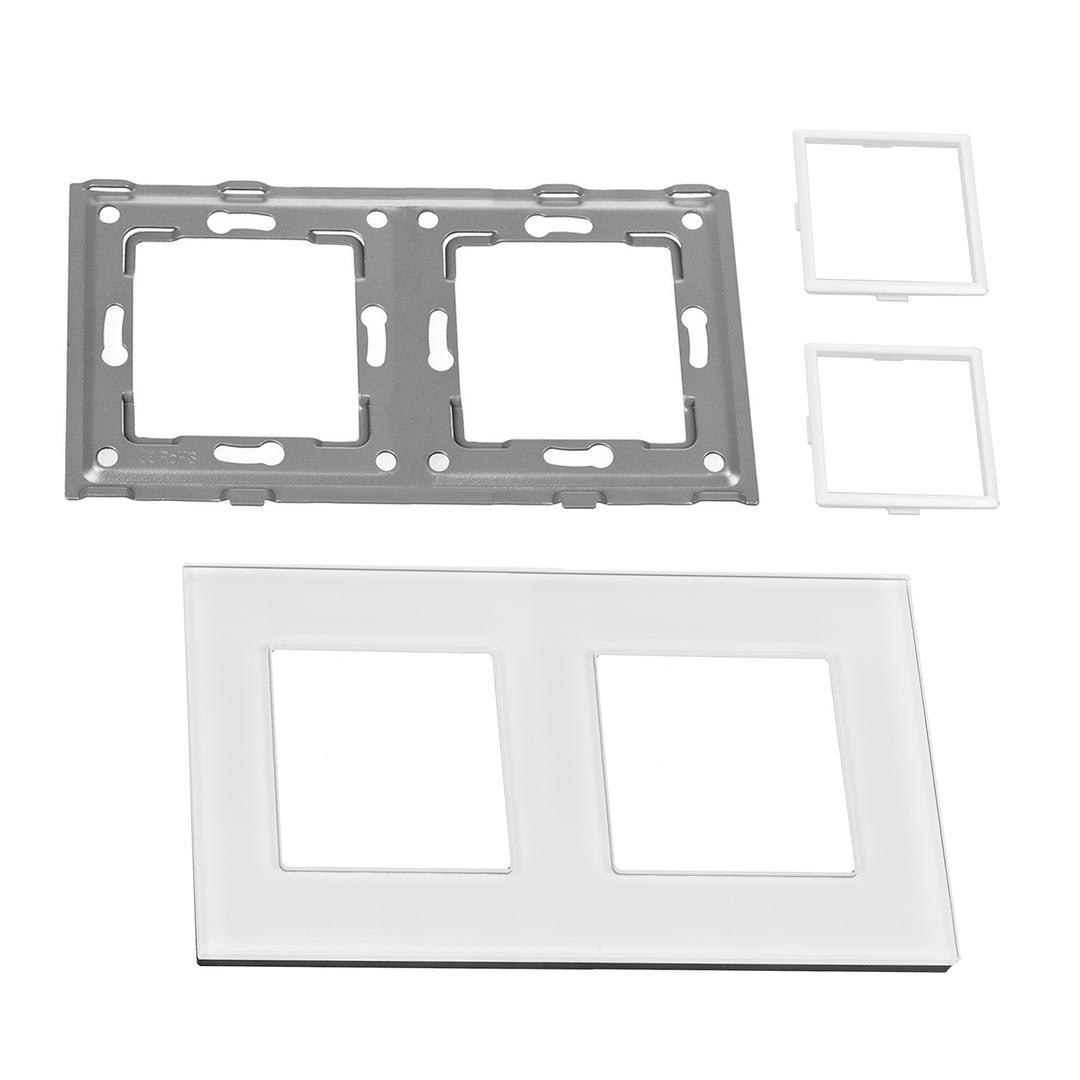 2-Fach Glasrahmen Panel 157x86mm für teckdose Modulare Wandsteckdose Unterputzdose Wanddose Einbaudose Unterputz Montage (2-fach Glasrahmen für Steckdose, Weiß)