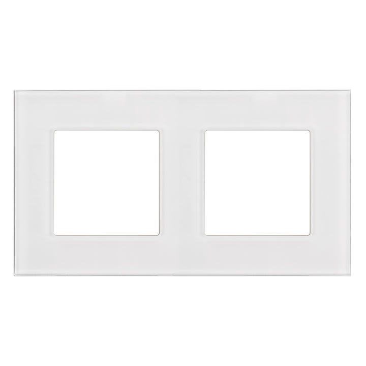 2-Fach Glasrahmen Panel 157x86mm für teckdose Modulare Wandsteckdose Unterputzdose Wanddose Einbaudose Unterputz Montage (2-fach Glasrahmen für Steckdose, Weiß)