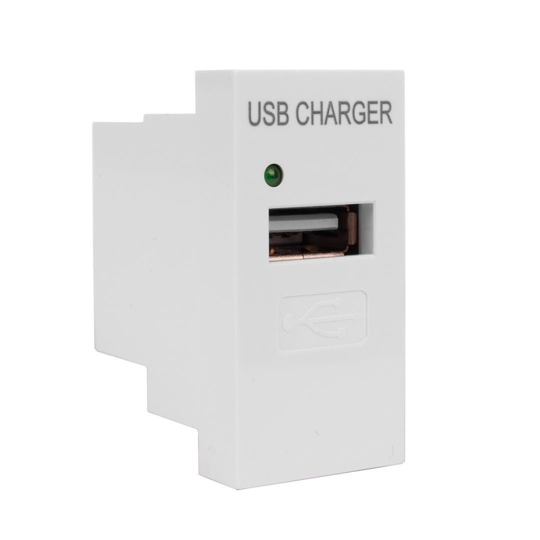 USB Steckdose Ladegerät USB-Anschluss bis 1A Modulare Wandsteckdose Unterputzdose Wanddose Einbaudose Unterputz Montage (USB-Steckdose 1A, Weiß)