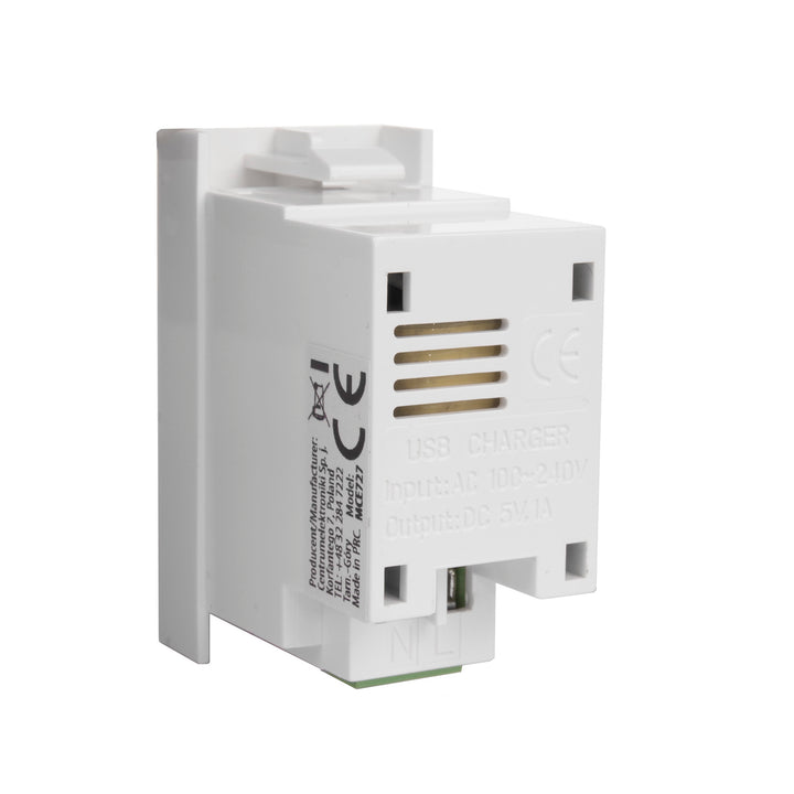 USB Steckdose Ladegerät USB-Anschluss bis 1A Modulare Wandsteckdose Unterputzdose Wanddose Einbaudose Unterputz Montage (USB-Steckdose 1A, Weiß)