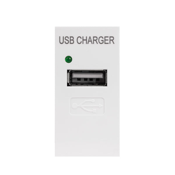 USB Steckdose Ladegerät USB-Anschluss bis 1A Modulare Wandsteckdose Unterputzdose Wanddose Einbaudose Unterputz Montage (USB-Steckdose 1A, Weiß)