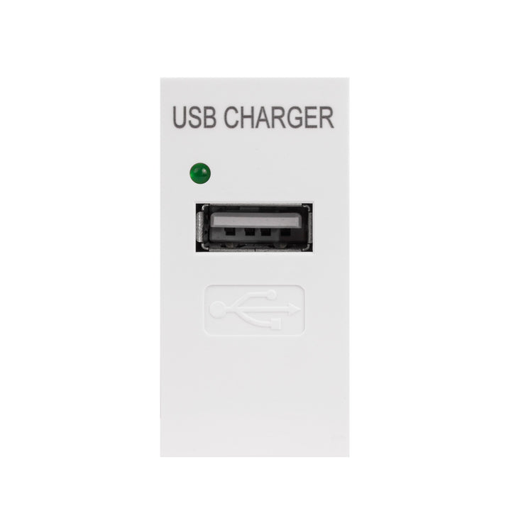 USB Steckdose Ladegerät USB-Anschluss bis 1A Modulare Wandsteckdose Unterputzdose Wanddose Einbaudose Unterputz Montage (USB-Steckdose 1A, Weiß)