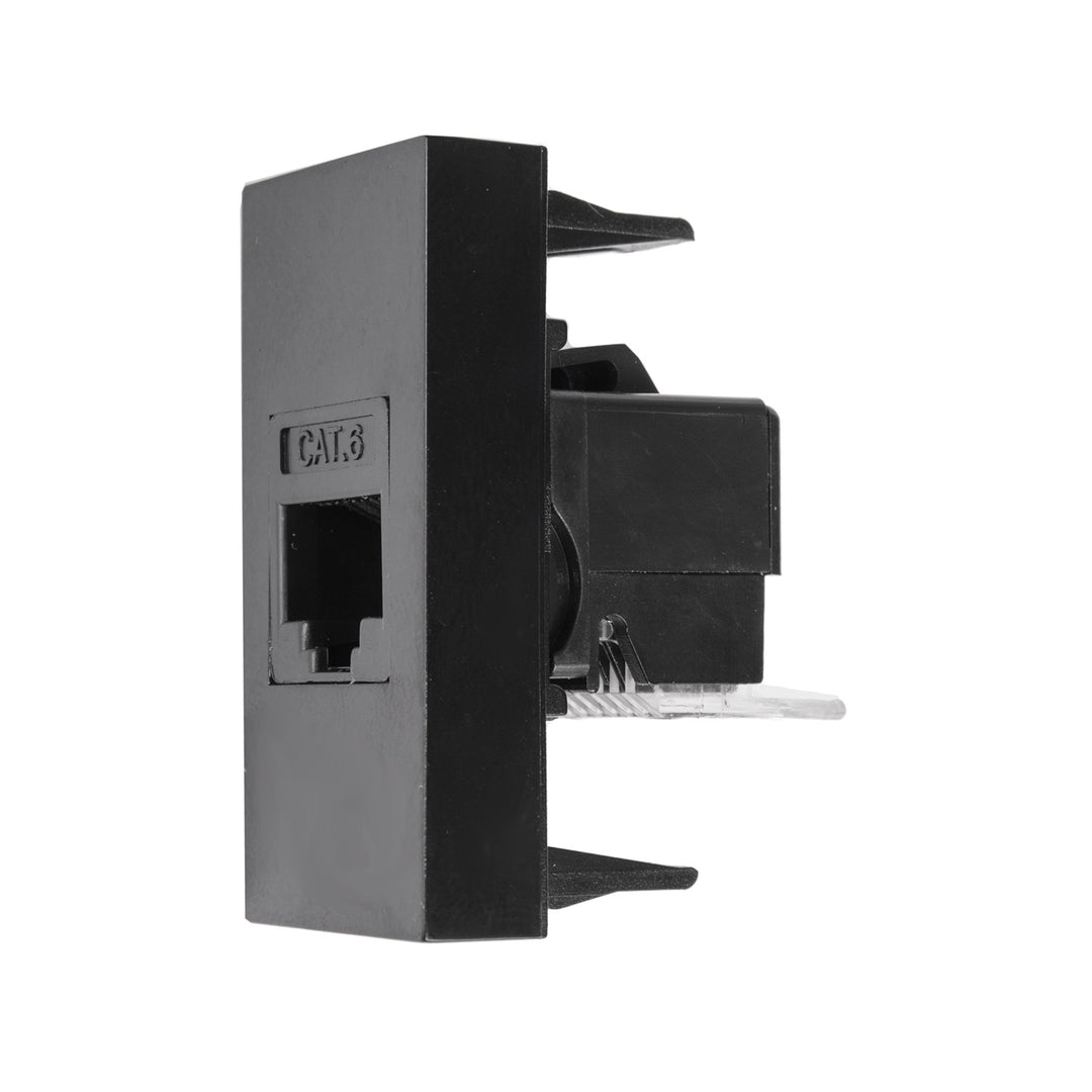 LAN Steckdose CAT.6 Universal Netzwerkdose Modulare Wandsteckdose Unterputzdose Wanddose Einbaudose Unterputz Montage (LAN Steckdose, Schwarz)