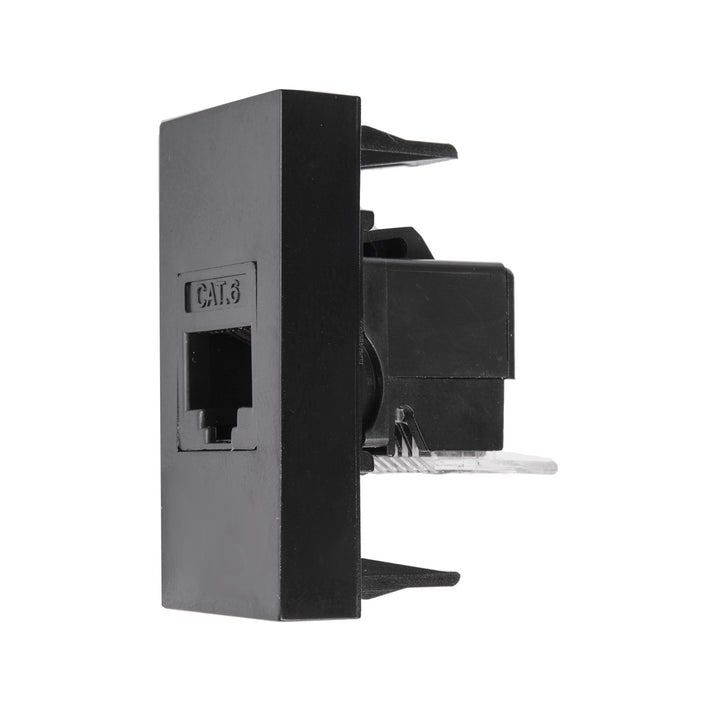 LAN Steckdose CAT.6 Universal Netzwerkdose Modulare Wandsteckdose Unterputzdose Wanddose Einbaudose Unterputz Montage (LAN Steckdose, Schwarz)