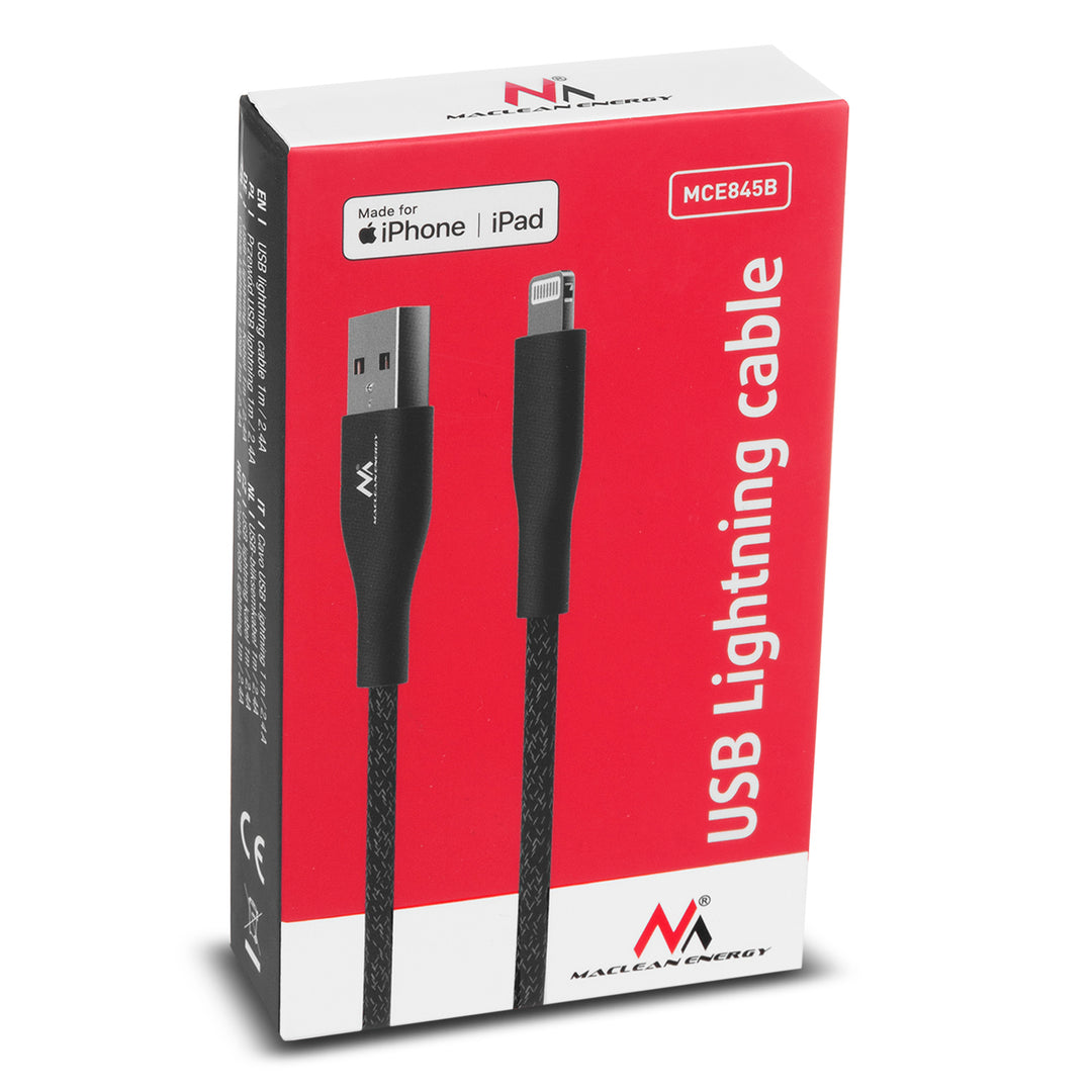 USB-A-auf-Kabel MFi-zertifiziertes Ladekabel Datenübertragungskabel Kompatibel mit iPhone/iPod/iPad 5V/2.4A Fast Charge