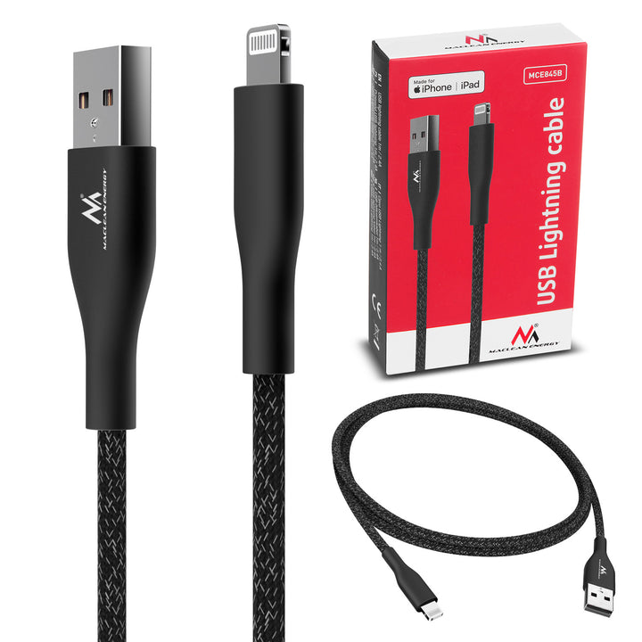 USB-A-auf-Kabel MFi-zertifiziertes Ladekabel Datenübertragungskabel Kompatibel mit iPhone/iPod/iPad 5V/2.4A Fast Charge