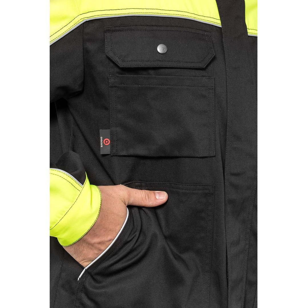 Arbeitsjacke mit Reflektierenden Elementen Reißverschluss und Klettverschluss 60% Baumwolle/ 40% Polyester 98-102_50