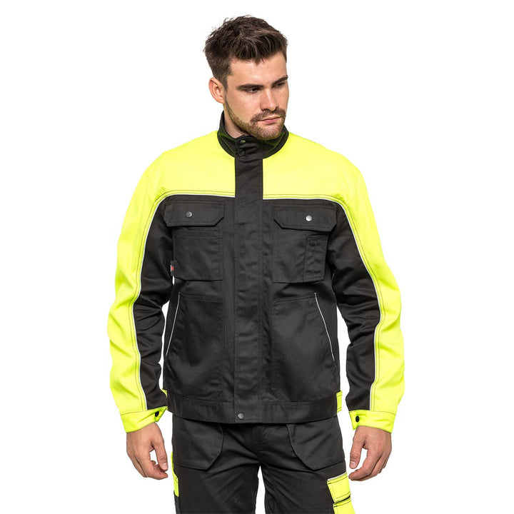 Arbeitsjacke mit Reflektierenden Elementen Reißverschluss und Klettverschluss 60% Baumwolle/ 40% Polyester 114-118_58