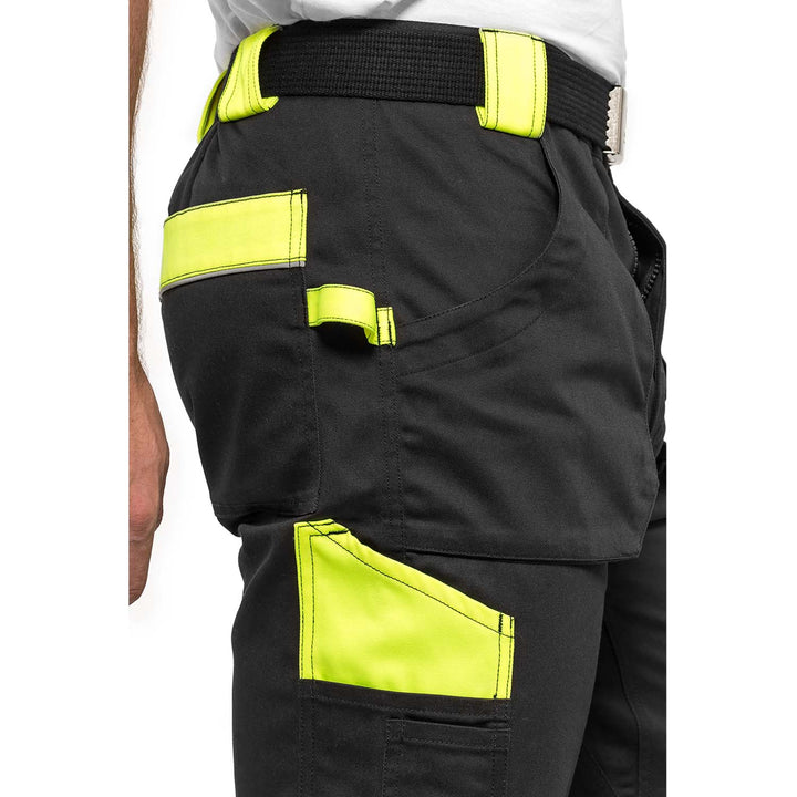 Helios Arbeitshose Monteurshose Handwerker Herrenhose 280 g / m2 (56, Schwarz/Gelb)