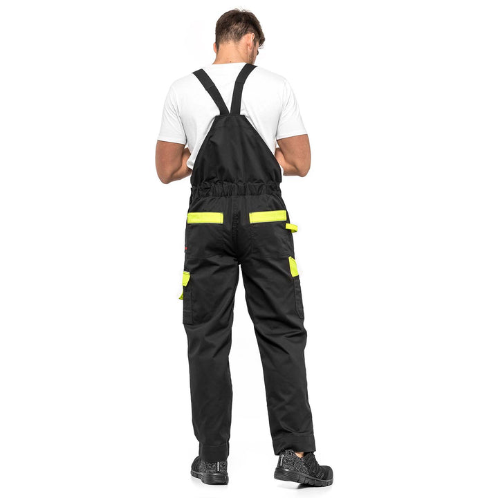 Latzhose HELIOS AVACORE in schwarz und gelb, Größe 50
