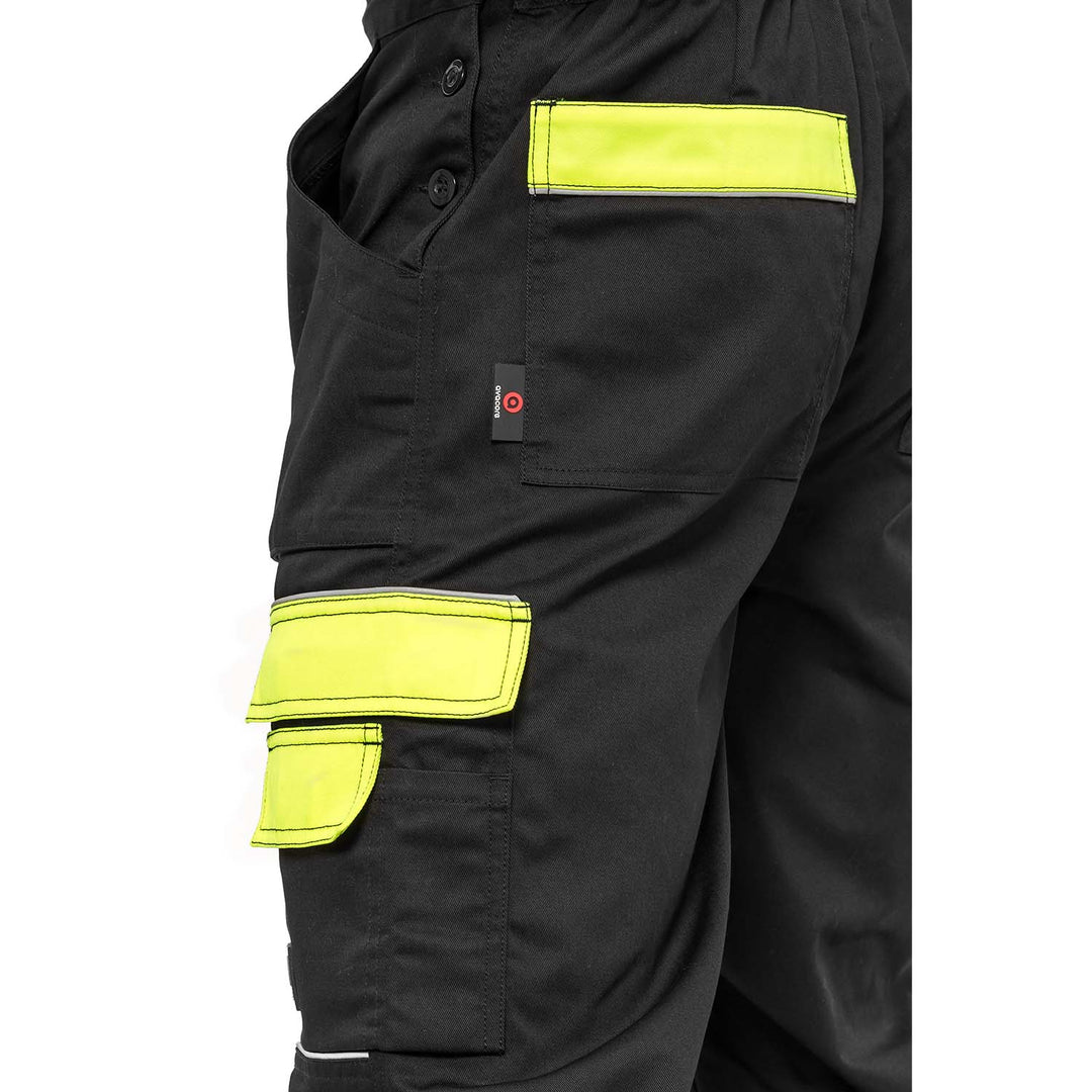 Latzhose HELIOS AVACORE in schwarz und gelb, Größe 54