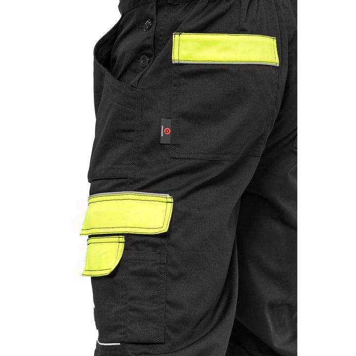 Latzhose HELIOS AVACORE in schwarz und gelb, Größe 54