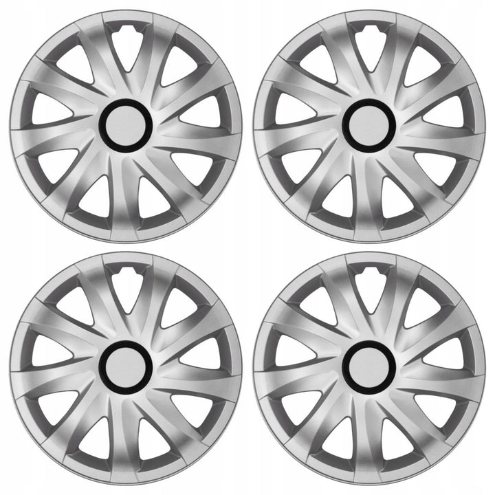 Radkappen Radzierblenden Radblenden - 4 Stück Komplettset - NRM Kando - Silber - 14" Zoll