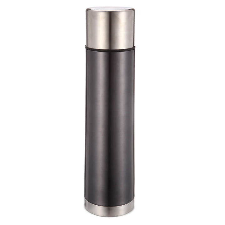 Thermoskanne aus Edelstahl 750ml Isolierflasche mit 200ml Trinkbecher für Warm- oder Kaltgetränke (Graphit)