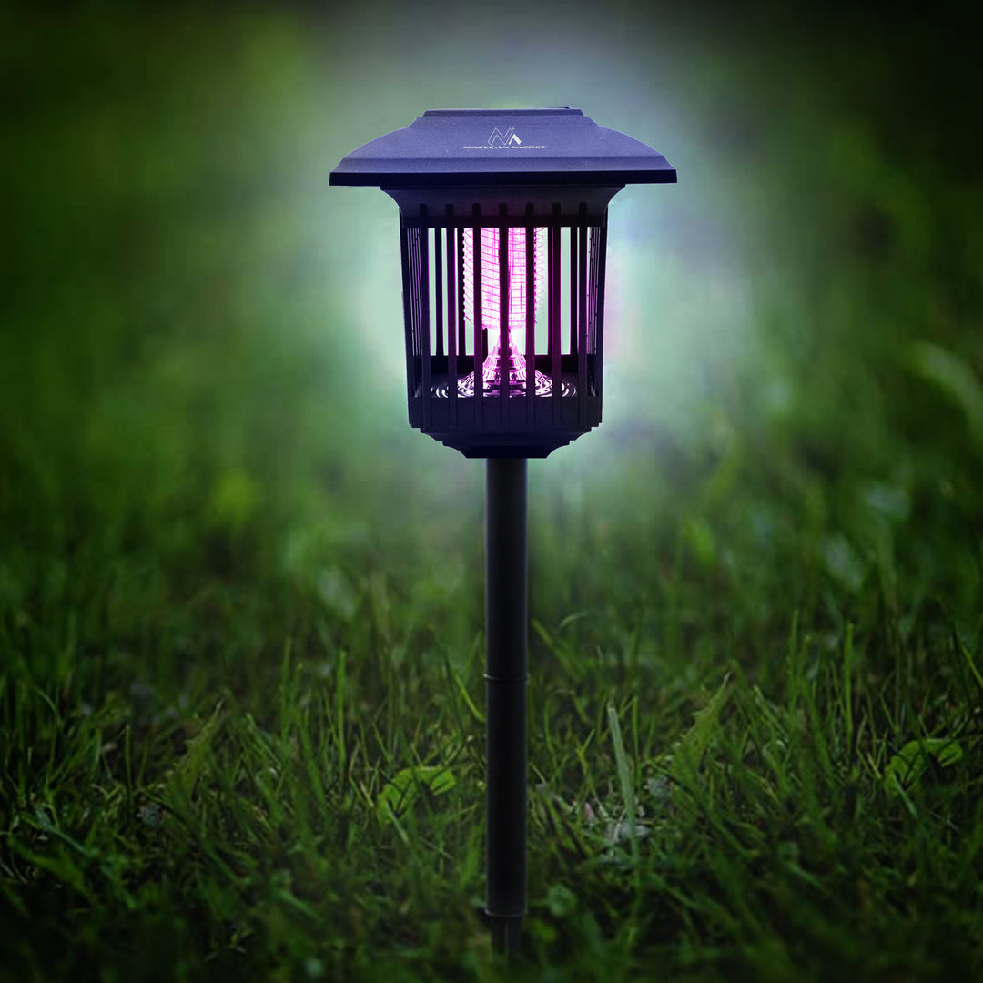 2 in 1 Solar-LED-Dekoleuchte mit Insektenfalle Mückenlampe mit UV-Licht Solar-Lampe Insektenvernichter 2 Arbeitsmodi IP44
