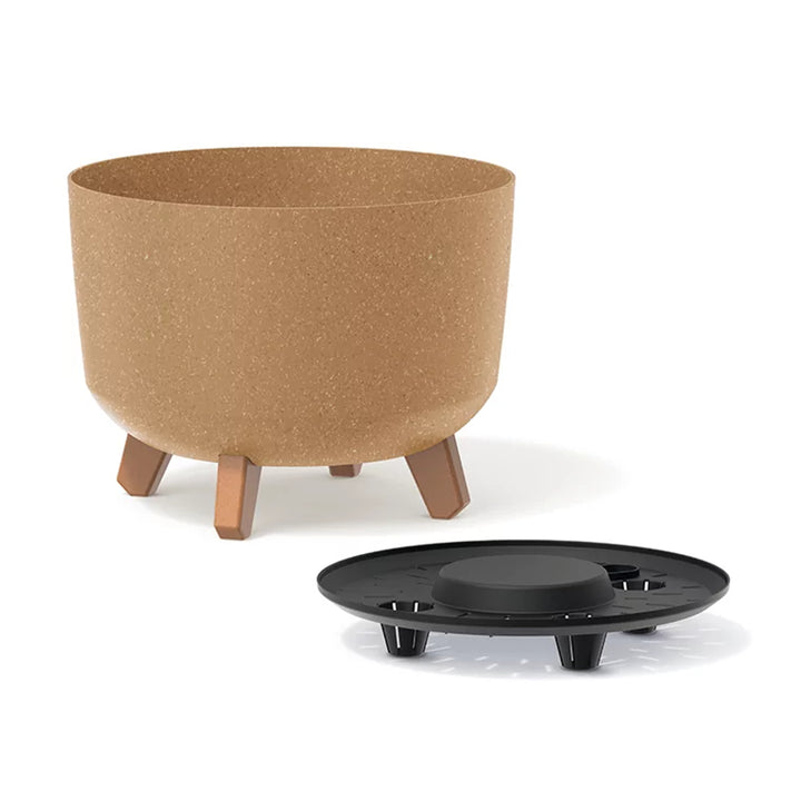 Gracia Standard Eco Wood Blumentopf mit abnehmbaren Beinen inkl. Einsatz für Pflanzgefäß Rund UV-beständig 290mm Anthrazit