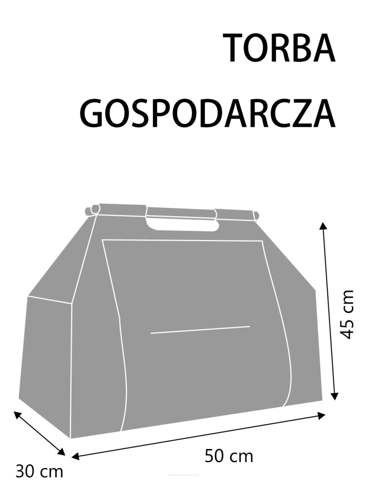 Kaminholztasche Holztasche rechteckig mit Tragegriff Kastanien