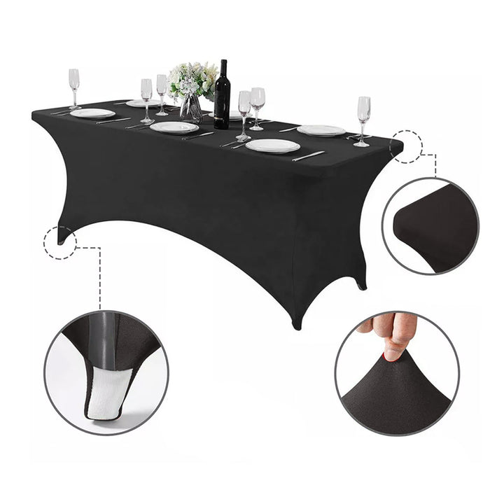 Tischdecke Catering Tischabdeckung Spandex Schwarz GreenBlue 180x75x74cm GB372