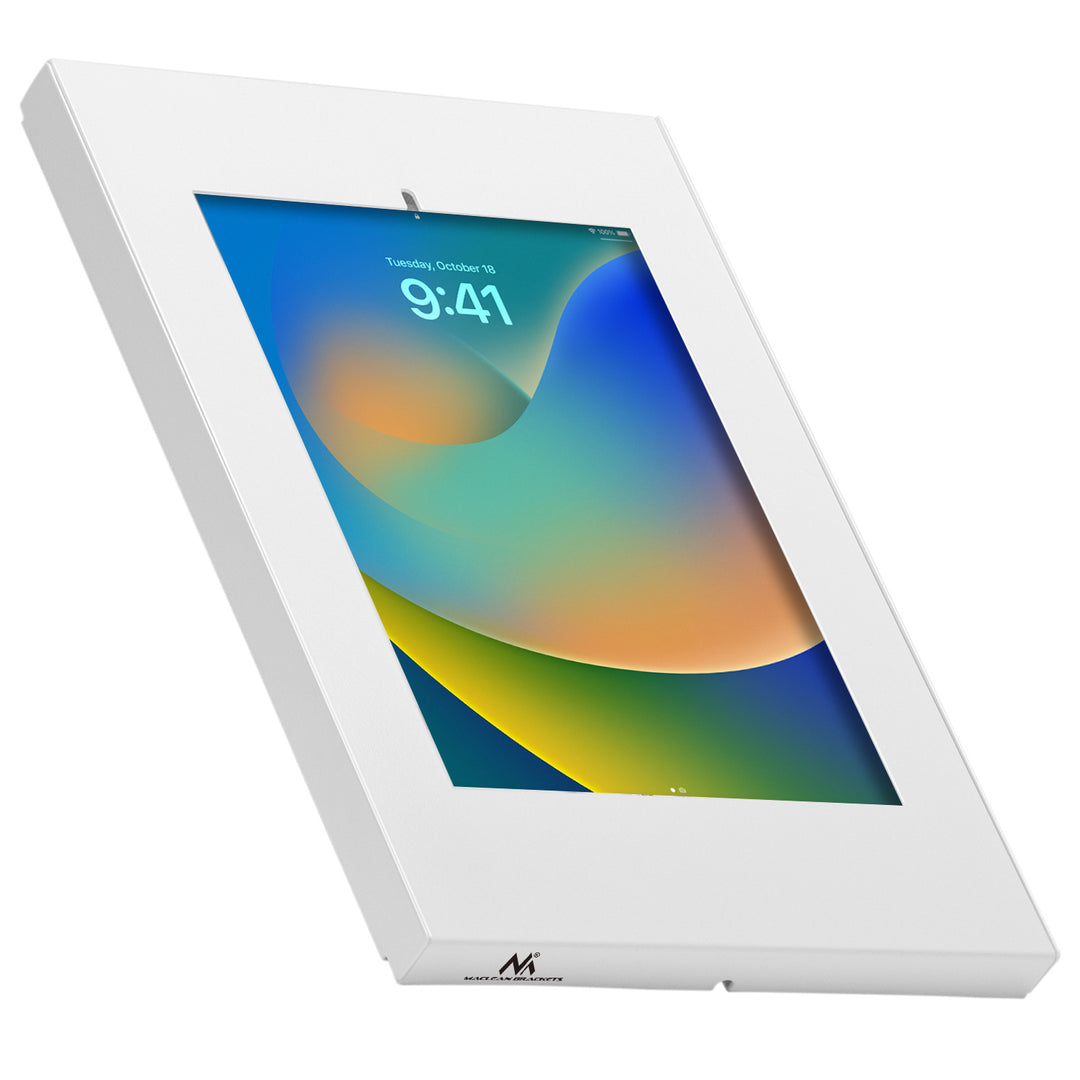 Tablet Wandhalterung mit Diebstalschutz Universal-Halterung Kompatibel mit 9.7"-11", iPad/iPad Air/iPad Pro, Samsung Galaxy Tab A/Tab A7/Tab S6 Lite VESA-Montage 75x75 (Weiß)