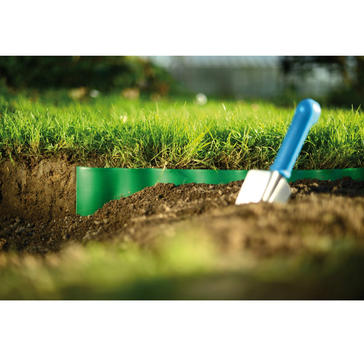 Rasenkante Gewellt Gartenzaun Beeteinfasung Mähkante Garten Palisade Wurzelsperre Kunststoff 25cm x 9m (Braun)