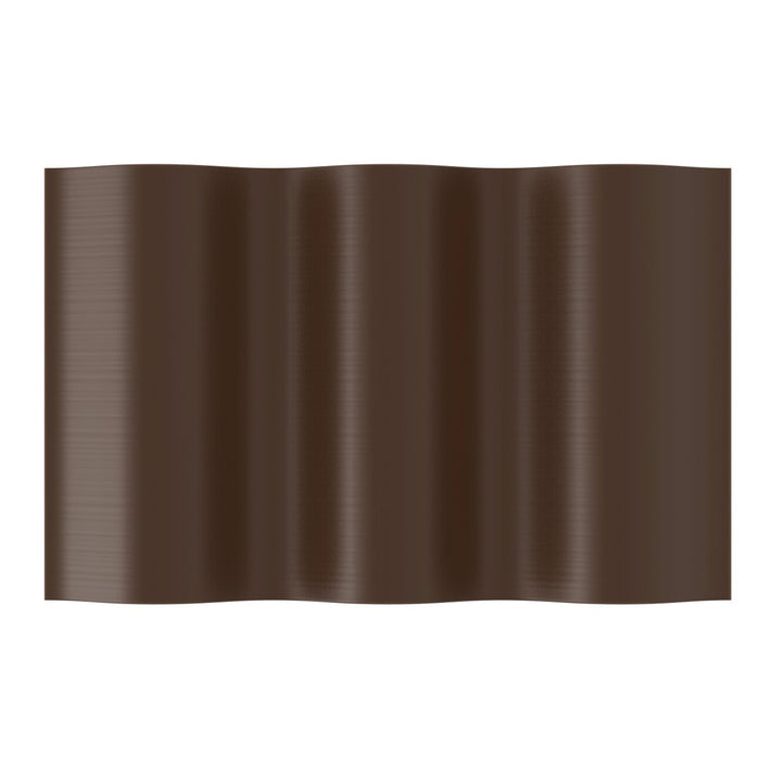 Rasenkante Gewellt Gartenzaun Beeteinfasung Mähkante Garten Palisade Wurzelsperre Kunststoff 25cm x 9m (Braun)