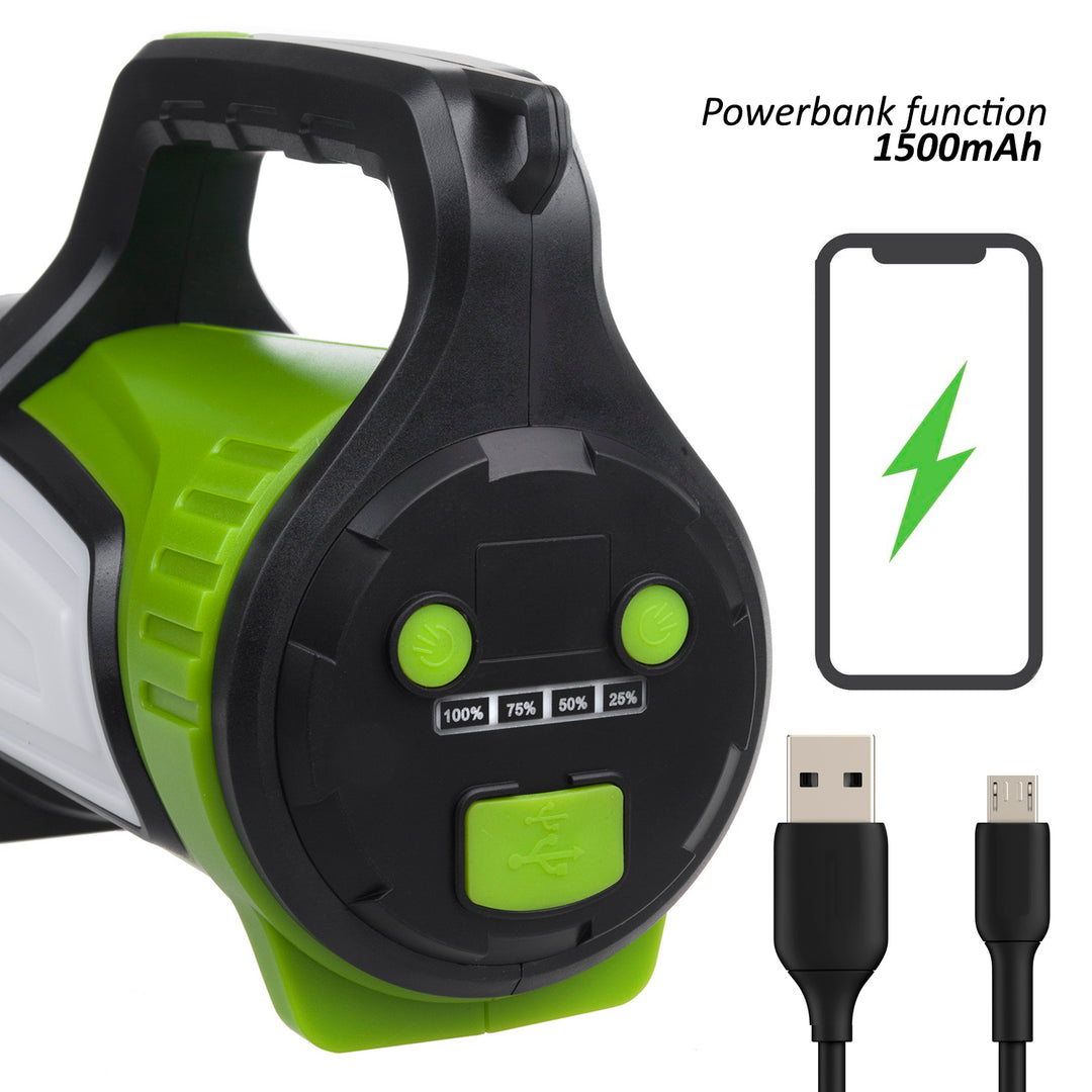 LED 3in1 Taschenlampe Wiederaufladbare Taschenlampe für Camping Outdoor USB Powerbank Funktion 3 Leuchtmodi 5W XM-L-T6 Kaltweiß 6500K 3.7V 3x18650 4500mAh IP65